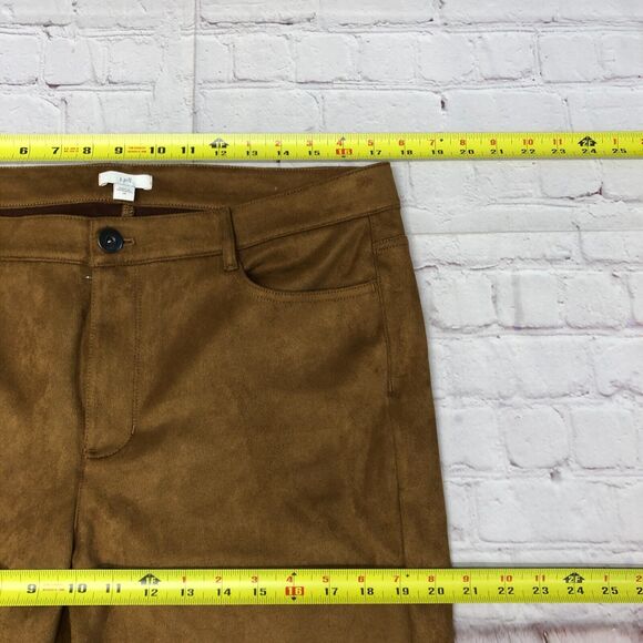J Jill Women Faux Suede Pants Size 14 Brown Polyester Blend M212 -21 - Picture 3 of 16